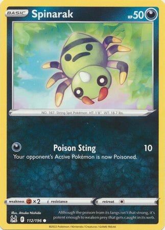 Pokemon - Spinarak - 112/196 - Common - Sword & Shield: Lost Origin Series - Top CollectiblesCollectible CardsPokémon