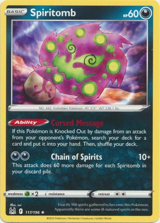 Pokemon - Spiritomb - 117/196 - Rare - Sword &amp; Shield: Lost Origin Series - Top CollectiblesCollectible CardsPokémon