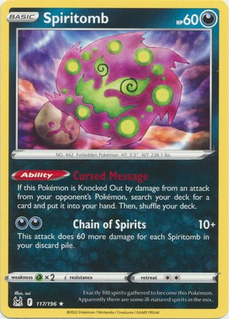 Pokemon - Spiritomb - 117/196 - Rare - Sword & Shield: Lost Origin Series - Top CollectiblesCollectible CardsPokémon