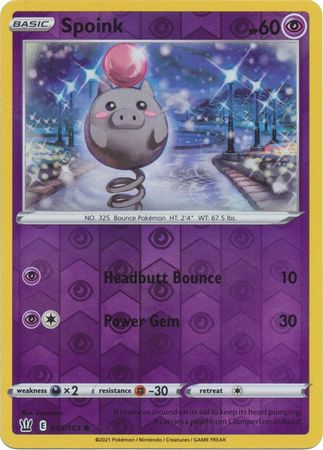 Pokemon - Spoink - 055/163 - Common Reverse Holo - Sword & Shield: Battle Styles Singles - Top CollectiblesCollectible CardsPokémon