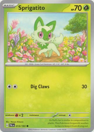Pokemon - Sprigatito - 013/193 - Common - Scarlet &amp; Violet: Paldea Evolved Series - Top CollectiblesCollectible CardsPokémon