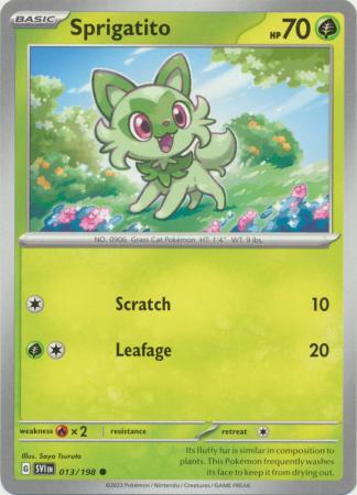 Pokemon - Sprigatito - 013/198 - Common - Scarlet &amp; Violet (Base Set) Series - Top CollectiblesCollectible CardsPokémon