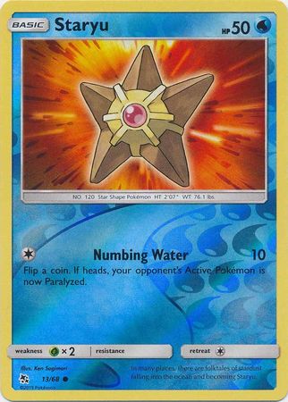 Pokemon - Staryu - 13/68 - Common Reverse Holo - Hidden Fates Series - Top CollectiblesCollectible CardsPokémon