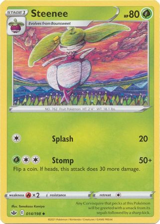 Pokemon - Steenee - 014/198 - Uncommon - Sword &amp; Shield: Chilling Reign Series - Top CollectiblesCollectible CardsPokémon