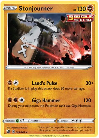 Pokemon - Stonjourner - 084/163 - Rare - Sword &amp; Shield: Battle Styles Singles - Top CollectiblesCollectible CardsPokémon