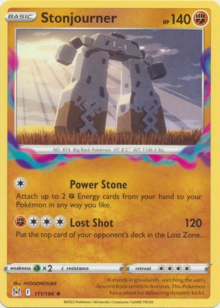 Pokemon - Stonjourner - 111/196 - Rare - Sword &amp; Shield: Lost Origin Series - Top CollectiblesCollectible CardsPokémon