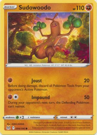 Pokemon - Sudowoodo - 094/196 - Common - Sword &amp; Shield: Lost Origin Series - Top CollectiblesCollectible CardsPokémon
