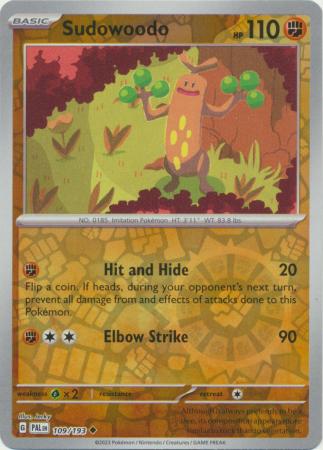 Pokemon - Sudowoodo - 109/193 - Uncommon Reverse Holo - Scarlet & Violet: Paldea Evolved Series - Top CollectiblesCollectible CardsPokémon