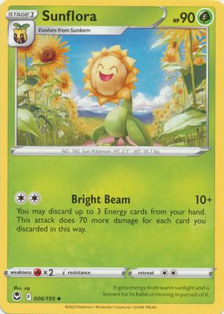 Pokemon - Sunflora - 006/195 - Uncommon - Sword &amp; Shield: Silver Tempest Series - Top CollectiblesCollectible CardsPokémon