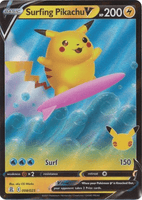 Pokemon - Surfing Pikachu V - 8/25 - Ultra Rare - Celebrations Series - Top CollectiblesCollectible CardsPokémon