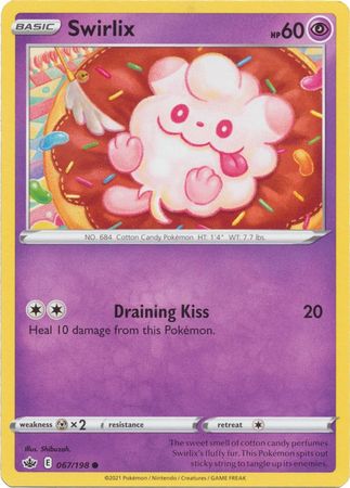 Pokemon - Swirlix - 067/198 - Common - Sword &amp; Shield: Chilling Reign Series - Top CollectiblesCollectible CardsPokémon