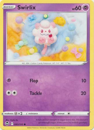 Pokemon - Swirlix - 083/195 - Common - Sword & Shield: Silver Tempest Series - Top CollectiblesCollectible CardsPokémon