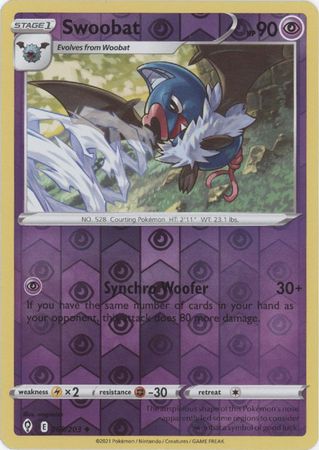 Pokemon - Swoobat - 069/203 - Uncommon Reverse Holo - Sword &amp; Shield: Evolving Skies Series - Top CollectiblesCollectible CardsPokémon