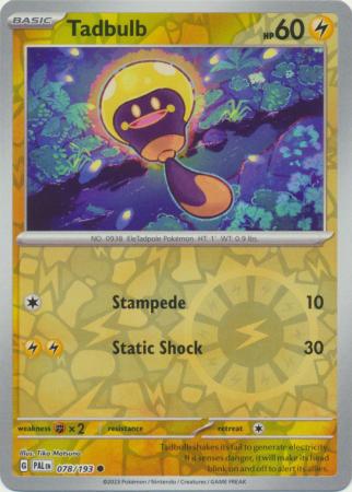 Pokemon - Tadbulb - 078/193 - Common Reverse Holo - Scarlet & Violet: Paldea Evolved Series - Top CollectiblesCollectible CardsPokémon