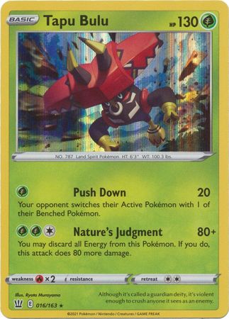 Pokemon - Tapu Bulu - 016/163 - Holo Rare - Sword & Shield: Battle Styles Singles - Top CollectiblesCollectible CardsPokémon