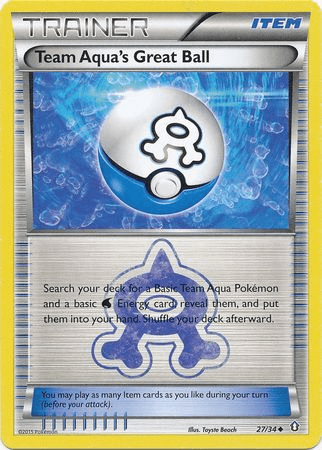 Pokemon - Team Aqua's Great Ball - 27/34 - Uncommon - Double Crisis Rival Ambitions: Team Aqua vs Team Magma Series - Top CollectiblesCollectible CardsPokémon