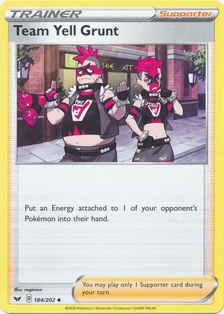 Pokemon - Team Yell Grunt - 184/202 - Uncommon - Sword &amp; Shield: Base Set Series - Top CollectiblesCollectible CardsPokémon