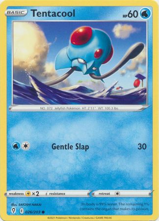 Pokemon - Tentacool - 026/203 - Common - Sword &amp; Shield: Evolving Skies Series - Top CollectiblesCollectible CardsPokémon