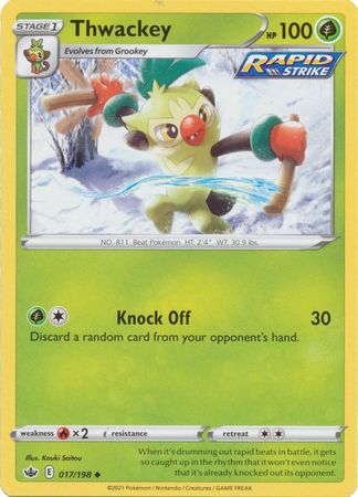 Pokemon - Thwackey - 017/198 - Uncommon - Sword &amp; Shield: Chilling Reign Series - Top CollectiblesCollectible CardsPokémon