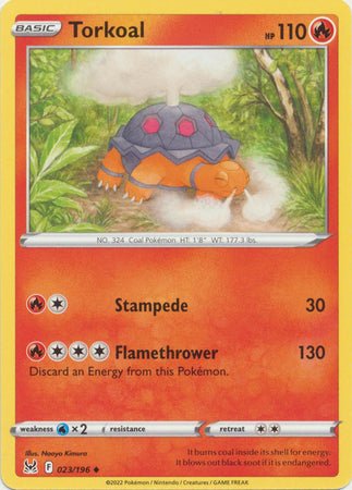 Pokemon - Torkoal - 023/196 - Uncommon - Sword &amp; Shield: Lost Origin Series - Top CollectiblesCollectible CardsPokémon