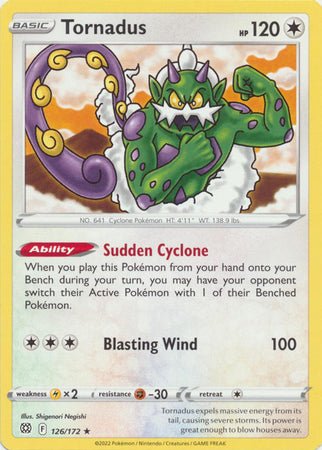 Pokemon - Tornadus - 126/172 - Rare - Sword &amp; Shield: Brilliant Stars Series - Top CollectiblesCollectible CardsPokémon