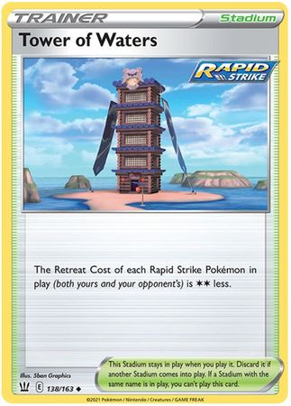 Pokemon - Tower of Waters - 138/163 - Uncommon - Sword &amp; Shield: Battle Styles Singles - Top CollectiblesCollectible CardsPokémon