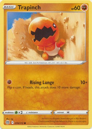 Pokemon - Trapinch - 074/172 - Common - Sword &amp; Shield: Brilliant Stars Series - Top CollectiblesCollectible CardsPokémon