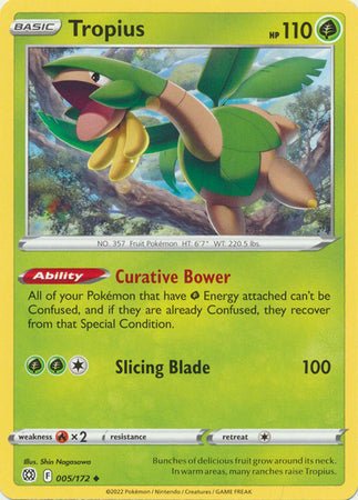 Pokemon - Tropius - 005/172 - Uncommon - Sword &amp; Shield: Brilliant Stars Series - Top CollectiblesCollectible CardsPokémon