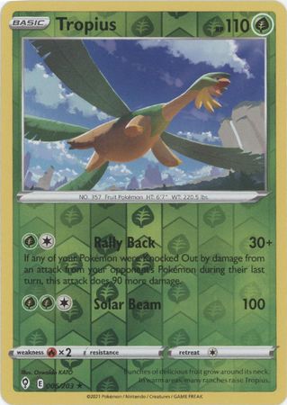 Pokemon - Tropius - 006/203 - Rare Reverse Holo - Sword &amp; Shield: Evolving Skies Series - Top CollectiblesCollectible CardsPokémon