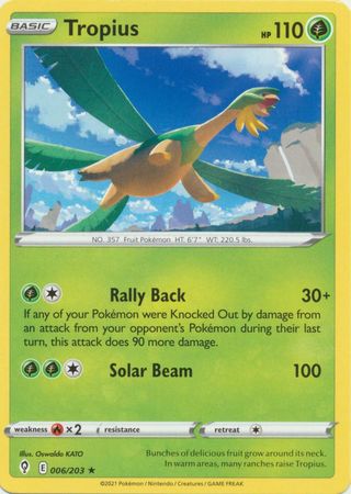 Pokemon - Tropius - 006/203 - Rare - Sword &amp; Shield: Evolving Skies Series - Top CollectiblesCollectible CardsPokémon