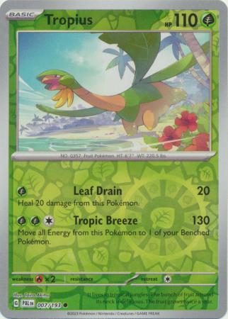 Pokemon - Tropius - 007/193 - Common Reverse Holo - Scarlet &amp; Violet: Paldea Evolved Series - Top CollectiblesCollectible CardsPokémon