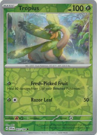 Pokemon - Tropius - 007/198 - Common Reverse Holo - Scarlet &amp; Violet (Base Set) Series - Top CollectiblesCollectible CardsPokémon