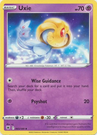 Pokemon - Uxie - 065/189 - Uncommon - Sword &amp; Shield: Astral Radiance Series - Top CollectiblesCollectible CardsPokémon