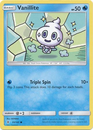 Pokemon - Vanillite - 33/145 - Common - Sun &amp; Moon: Guardians Rising Series - Top CollectiblesCollectible CardsPokémon