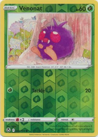 Pokemon - Venonat - 001/195 - Common Reverse Holo - Sword &amp; Shield: Silver Tempest Series - Top CollectiblesCollectible CardsPokémon