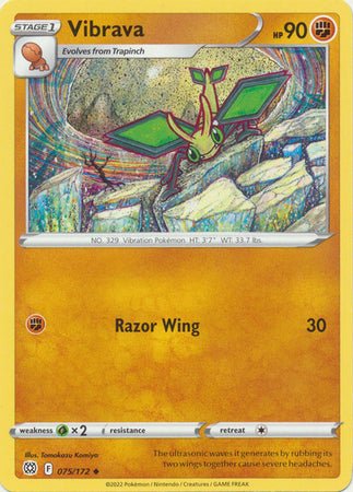 Pokemon - Vibrava - 075/172 - Uncommon - Sword &amp; Shield: Brilliant Stars Series - Top CollectiblesCollectible CardsPokémon