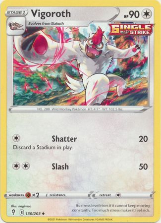 Pokemon - Vigoroth - 130/203 - Uncommon - Sword &amp; Shield: Evolving Skies Series - Top CollectiblesCollectible CardsPokémon