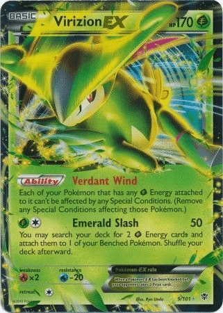 Pokemon - Virizion EX - 9/101 - Ultra Rare - Black &amp; White: Plasma Blast Series - Top CollectiblesCollectible CardsPokémon