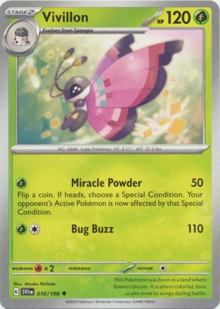 Pokemon - Vivillon - 010/198 - Uncommon - Scarlet &amp; Violet (Base Set) Series - Top CollectiblesCollectible CardsPokémon