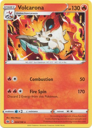 Pokemon - Volcarona - 024/198 - Rare - Sword &amp; Shield: Chilling Reign Series - Top CollectiblesCollectible CardsPokémon