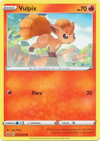 Pokemon - Vulpix - 022/202 - Common - Sword & Shield: Base Set Series - Top CollectiblesCollectible CardsPokémon