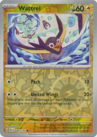 Pokemon - Wattrel - 080/193 - Common Reverse Holo - Scarlet & Violet: Paldea Evolved Series - Top CollectiblesCollectible CardsPokémon