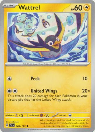 Pokemon - Wattrel - 080/193 - Common - Scarlet &amp; Violet: Paldea Evolved Series - Top CollectiblesCollectible CardsPokémon