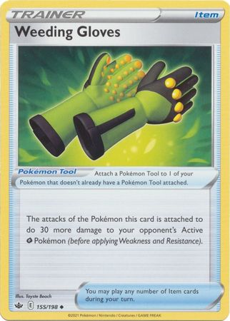 Pokemon - Weeding Gloves - 155/198 - Uncommon - Sword &amp; Shield: Chilling Reign Series - Top CollectiblesCollectible CardsPokémon