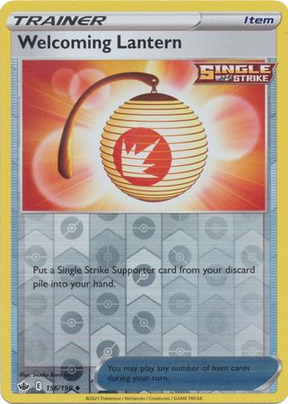 Pokemon - Welcoming Lantern - 156/198 - Uncommon Reverse Holo - Sword &amp; Shield: Chilling Reign Series - Top CollectiblesCollectible CardsPokémon