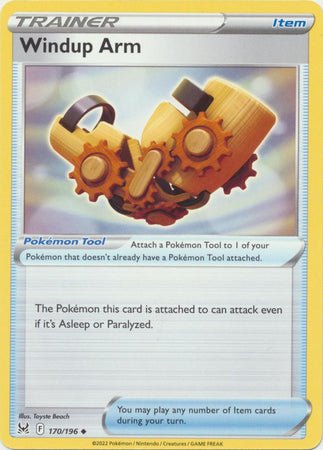 Pokemon - Windup Arm - 170/196 - Uncommon - Sword &amp; Shield: Lost Origin Series - Top CollectiblesCollectible CardsPokémon