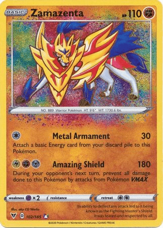 Pokemon - Zamazenta - 102/185 - Amazing Rare - Sword & Shield: Vivid V Top Collectibles Pokemon - Zamazenta - 102/185 - Amazing Rare - Sword & Shield: Vivid V Top Collectibles