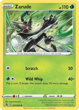 Pokemon - Zarude - 027/264 - Uncommon - Sword &amp; Shield: Fusion Strike Series - Top CollectiblesCollectible CardsPokémon