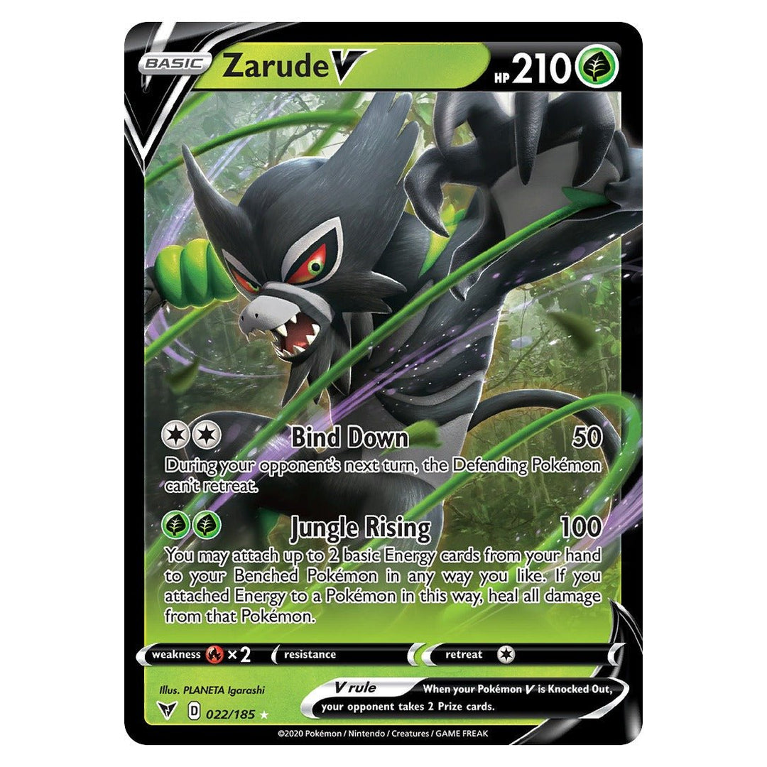 Pokemon - Zarude V - 22 - Rare Holo V - Vivid Voltage - Top CollectiblesPokémon SinglePokémon