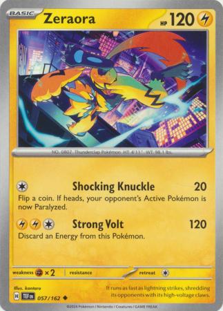 Pokemon - Zeraora - 057/162 - Uncommon - Scarlet &amp; Violet: Temporal Forces Singles - Top CollectiblesCollectible CardsPokémon